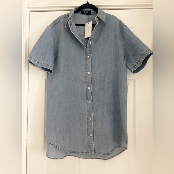 o.p.t Chance Dress in midwash denim XS - Picture 4 of 6